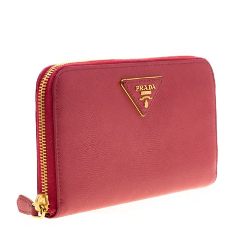 prada pink zip around wallet|Prada nylon zipper wallet.